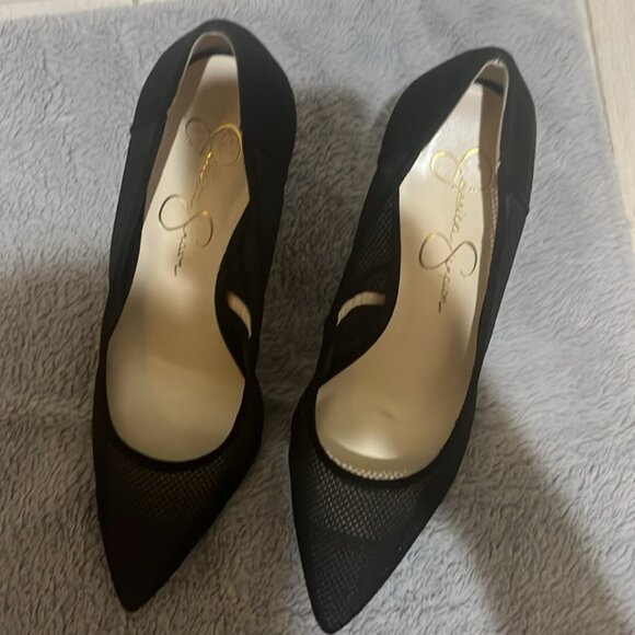 Jessica Simpson Shoes - Jessica Simpson Black Mesh Heels